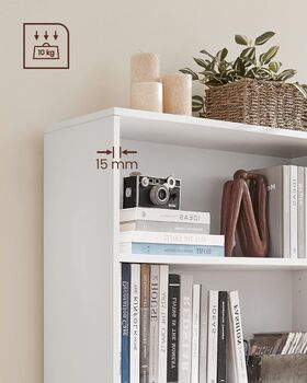 Bookcase Adjustable Shelves Modern Style Storage Unit, 6 of 12