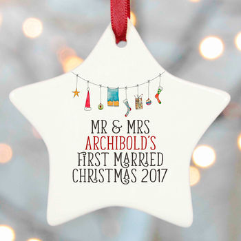 First Married Christmas Tree Decorations, 2 of 4