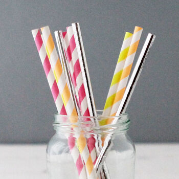 Colourful Neon Stripe Party Straws, 7 of 10