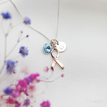 Breast Cancer Survivor Pink Ribbon Necklace, 2 of 7