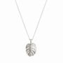 Monstera Palm Leaf Solid Silver Necklace, thumbnail 5 of 6