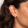 Orb Mini Gold Hoop Huggie Earrings In 18 K Gold Vermeil, thumbnail 3 of 6