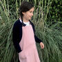 Children's Linen Blush Embroidered Apron, thumbnail 2 of 2