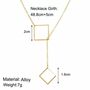 Square Y Shape Drop Gold Plated Lariat Bar Necklace, thumbnail 6 of 7