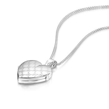 Italian Crossed Chains Heart Locket – Silver, 2 of 5