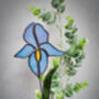 Blue Iris Flower Stained Glass Flower, thumbnail 2 of 5