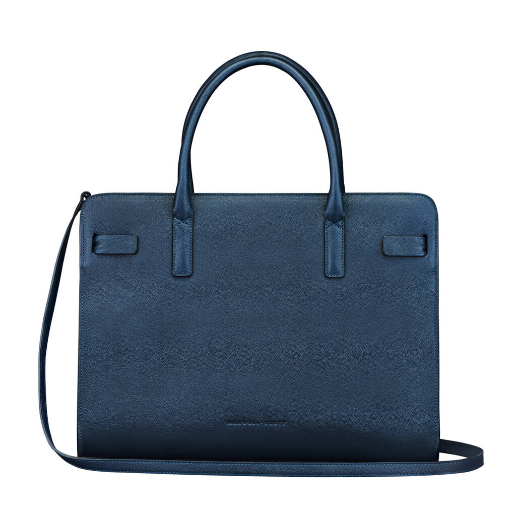 Ladies Quality Pebbled Leather Briefcase Tote 'Enrica' By Maxwell Scott