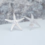 Hand Crafted Sterling Silver Starfish Earrings, thumbnail 3 of 6