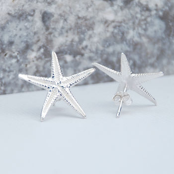 Hand Crafted Sterling Silver Starfish Earrings, 3 of 6