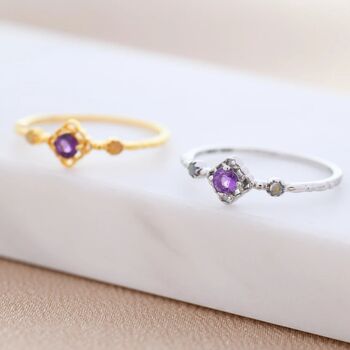 Vintage Inspired Natural Amethyst And Opal Ring, 7 of 11