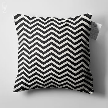 Black And White Soft Cushion Cover With Zig Zag Pattern, 5 of 7