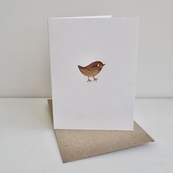 Handmade Gold Leaf Easter Chick Bird Card, 5 of 6
