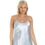 British Made Blue Short Satin Nightdress, thumbnail 2 of 4