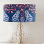 Chinoiserie Leopard Twins On Blue Lampshade, thumbnail 1 of 5