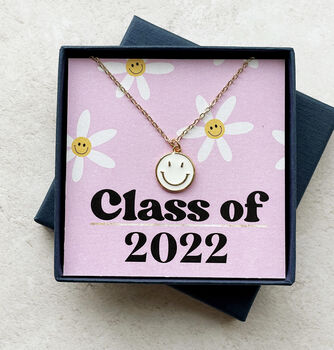 Class Of 2022 Smiley Face Gold Plated Necklace, 4 of 7