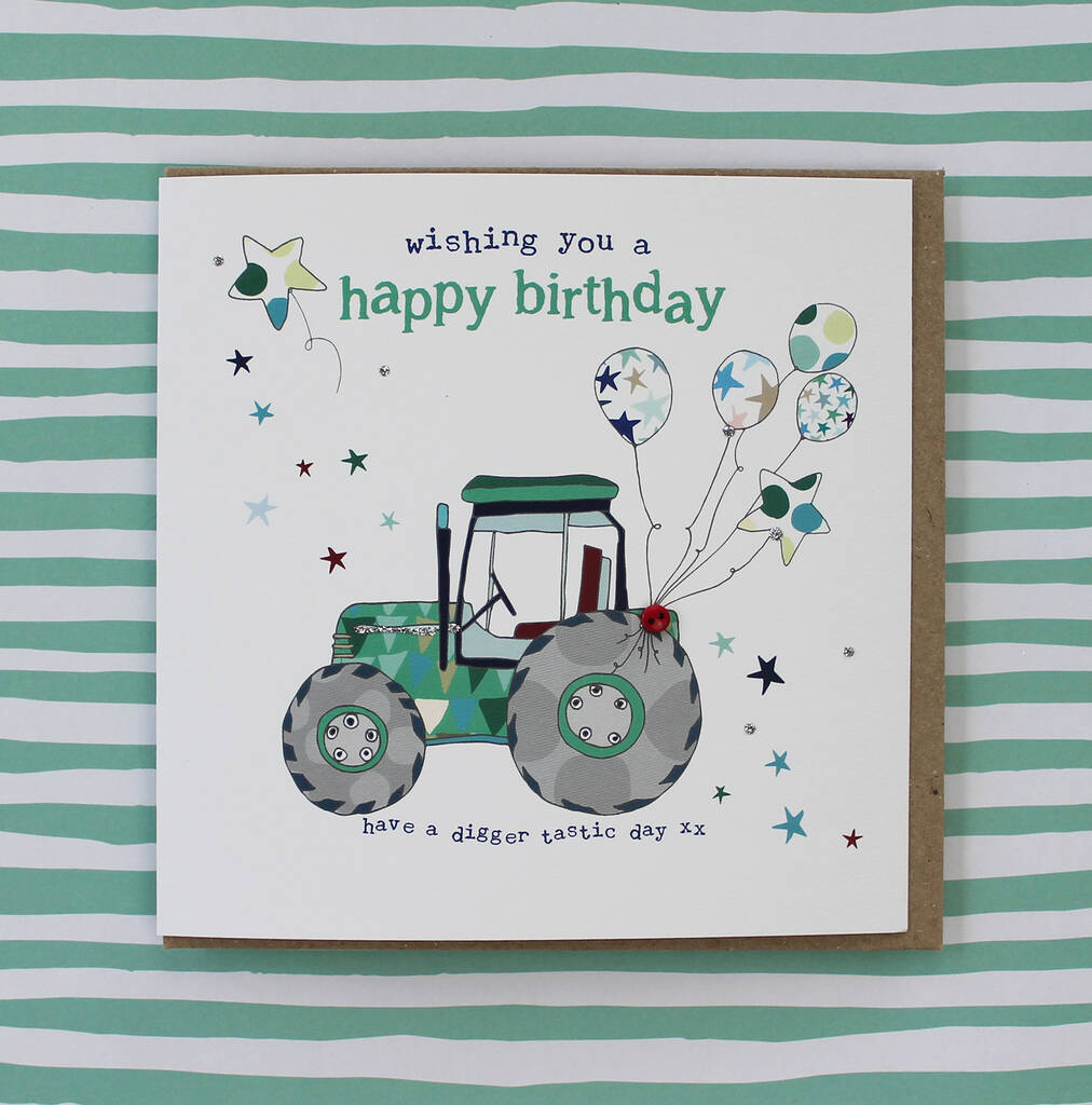 Birthday Card Tractor Theme