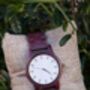 Verona Burgundy Wooden Watch For Her, thumbnail 9 of 12