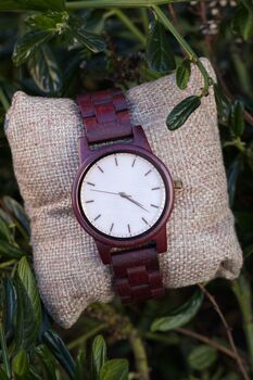 Verona Burgundy Wooden Watch For Her, 9 of 12