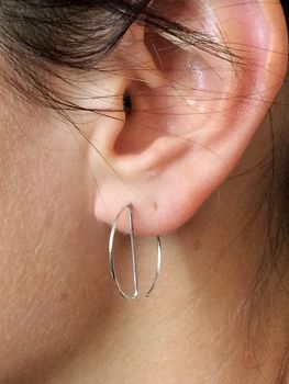 Handmade Silver Hoop Earrings, 2 of 4