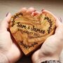 Personalised Engraved Olive Wood Heart – Custom Keepsake Gift For Couples, Housewarming And Special Occasions, thumbnail 3 of 5