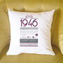 Personalised 80th Birthday Gift 1946 Cushion, thumbnail 3 of 10