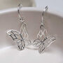 Sterling Silver Butterfly Drop Earrings, thumbnail 8 of 9