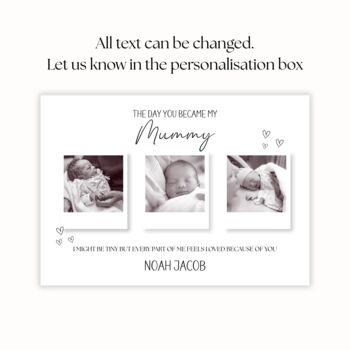 New Mummy Photo Print, New Nanny, New Daddy, New Parents Photo Gift, Any Relationship, 3 of 3