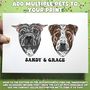 Personalised Pittie Owner Pet Portrait Print, thumbnail 6 of 8