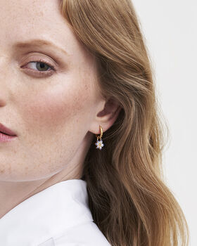 Gold Nightshade Huggie Earrings, 2 of 8
