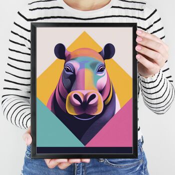 Graphic Hippopotamus Illustration Art Print, 2 of 4