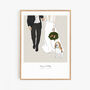 Bespoke Hand Illustrated Wedding Print, Unframed, thumbnail 2 of 4