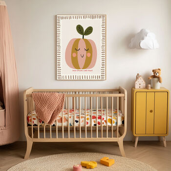 Cute Peach Nursery Art Print, 3 of 3