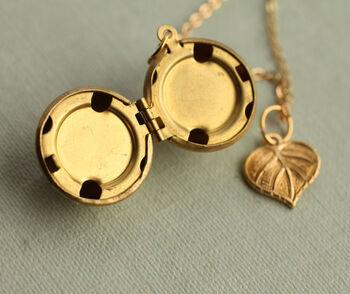 Leaf Photo Locket Necklace, 4 of 11