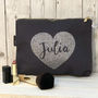 Personalised Name In A Heart Make Up Bag, thumbnail 1 of 4