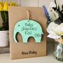 Personalised New Baby Elephant Wooden Keepsake Card, thumbnail 3 of 7