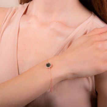 Round 18k Rose Gold Plated Smoky Quartz Bracelet, 2 of 3