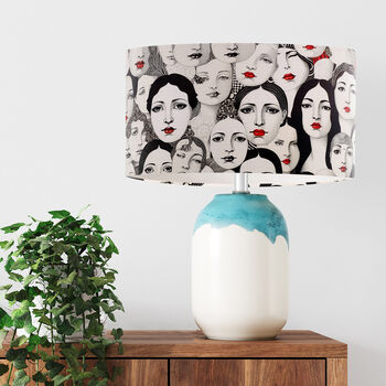 Beauties, Retro Black White And Red Lampshade, 6 of 7