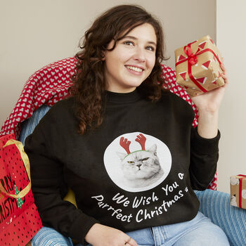 We Wish You A Purrfect Christmas Jumper, 2 of 7