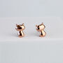Rose Gold Colour Cat Stud Earrings, thumbnail 1 of 4