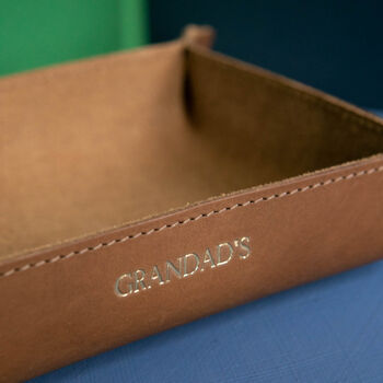 Small Personalised Leather Valet Tray, 6 of 8