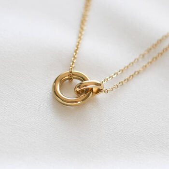 Little Sister Gift. 18k Gold Interlocking Circle Necklace For Younger Sister, 2 of 10