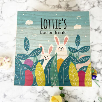 Printed Personalised Wooden Easter Treat Box, 4 of 11