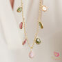 Dangly Tourmaline Charm Gold And Silver Chain Necklace, thumbnail 4 of 10