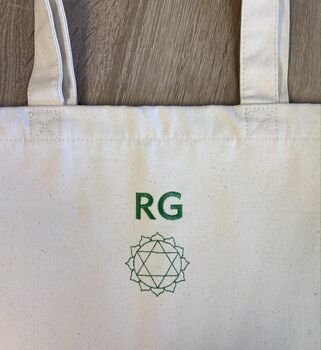 Yoga Mat Tote Bag With Embroidered Chakra Symbol, 6 of 6