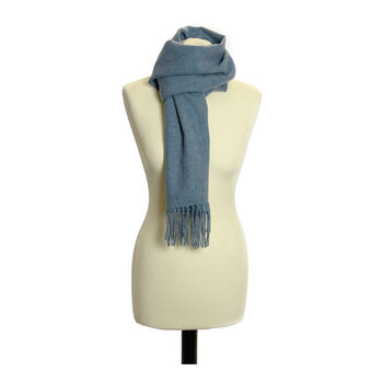 Stone Blue 100% Lambswool Scarf, 3 of 4