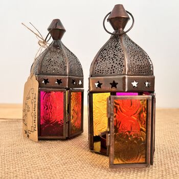 Pink And Yellow Moroccan Style Lantern Handmade, 6 of 6