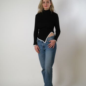 Black Knitted Turtleneck Pullover Sweater, 4 of 4