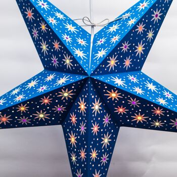 Fiesta Sea Blue Paper Star Lantern, 2 of 5