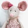 Personalised Linen Toy Mouse, thumbnail 2 of 2