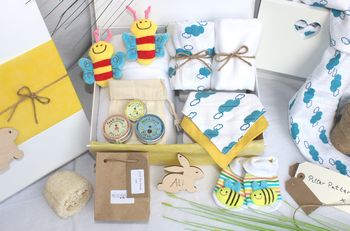 Unisex Bumble Bee Pamper Hamper For Mother And Baby, 2 of 8